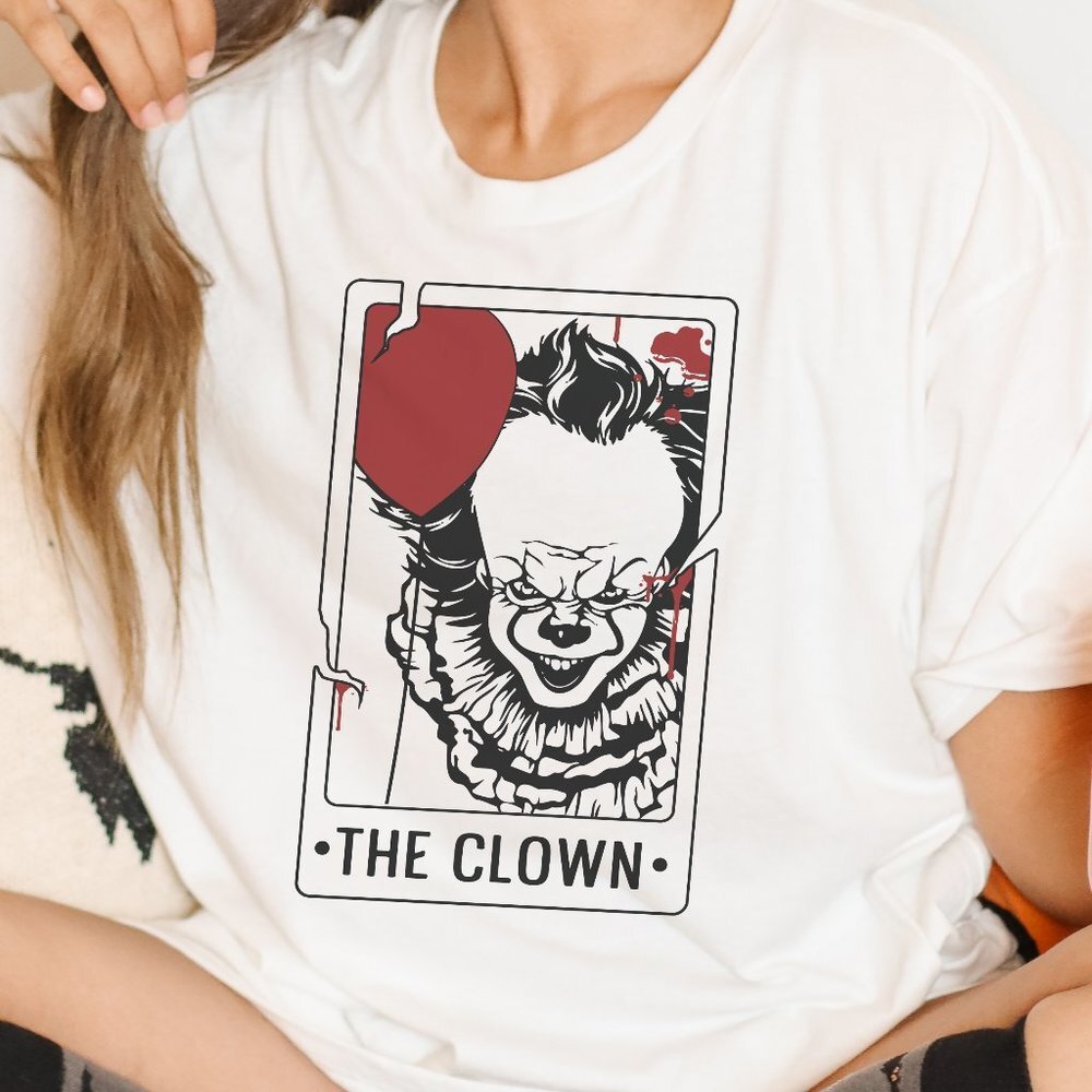 Red Fright Night The Clown Tarot Card White T Shirt